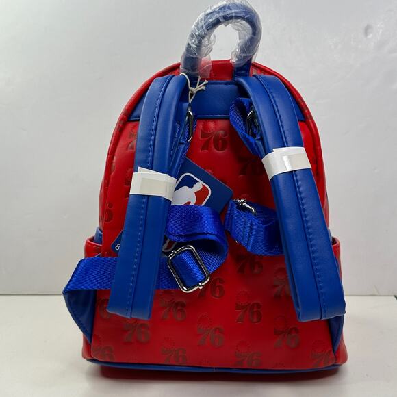 New Loungefly NBA Philadelphia 76ers Mini Debossed Backpack Basketball NWT - Picture 3 of 11
